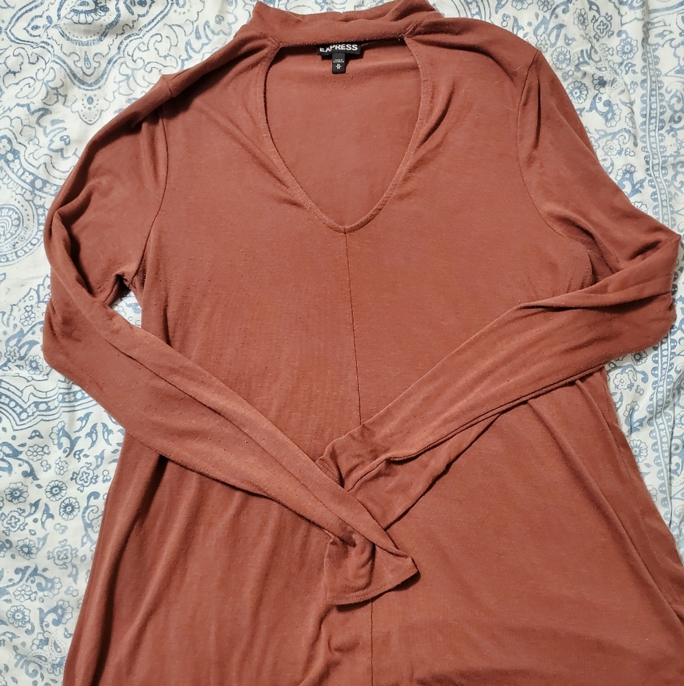 Chocker neck long sleeve shirt